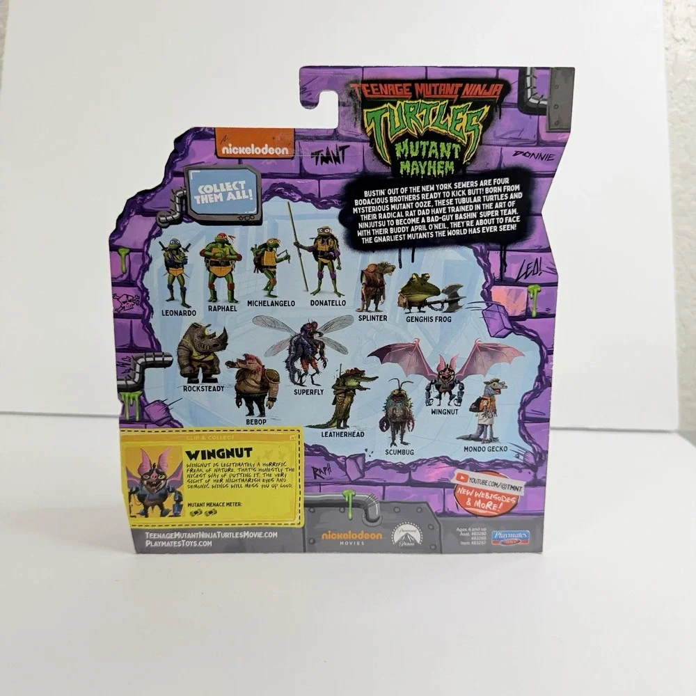 TMNT Mutant Mayhem Wingnut Robo-Bat Action Figure Playmates New Sealed